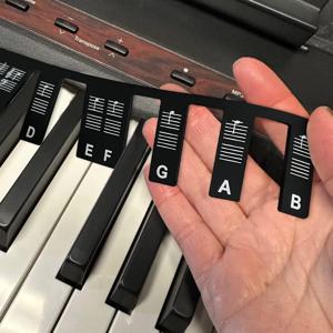 TEMU 피아노용 음표 라벨, 피아노/전자 키보드용 음표 스티커, 88키 풀 사이즈, 88/61/54/49/37키 피아노 호환 가능, 음표 이름 및 샤프/플랫 포함, 설치 간편, 초보자 학습 및 연습용 재사용 가능
