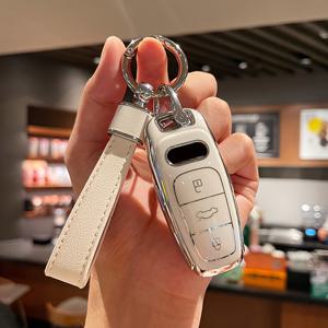 TEMU 아우디 Q8 RSQ8 A6 C8 S6 RS6 A7 S7 A3 8Y A8 D5 4N RS E- GT Q4 Q7용 TPU 차량 리모트 키 케이스 커버, 열쇠 버클 포함