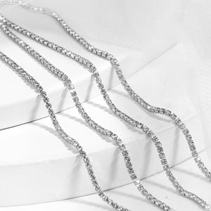 TEMU 1개 3mm 반짝이는 실버 라인스톤 체인, 네일 아트 장식, 신발 및 의류 장식, 휴대폰 케이스 및 컵 장식 등 DIY 액세서리용 (샤프트 미포함)