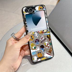 TEMU 크리에이티브 귀여운 일본 서핑 베어 폰 케이스 - 삼성 갤럭시 Z 플립 7, Z 플립 5, 플립 6, 플립 5, 플립 6 호환 - 충격 방지 투명 소프트 백 커버