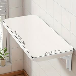 TEMU 벽걸이 접이식 테이블 - 공간 절약형, 간편 설치, 드릴링 불필요, 사무실/스터디룸/작업대/주방/홈바용 플로팅 선반