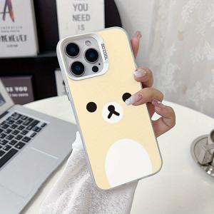 TEMU 창의적인 기질 INS 스타일 귀여운 만화 곰 얼굴 디자인 릴락마스 아이폰 16 16 14 13 12 11 프로 맥스 X XR XSMAX 8 7 e 플러스용 폰 케이스, 컬러풀 매트 하드 백 커버, 모바일 액세서리,트렌디한 휴대폰 액세서리,장난스러운 미학,UV 프린팅 디자인,충격 방지 케이스,스타일리시 모바일 케이스,카와이 러버스