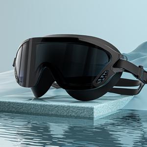 TEMU 대형 프레임 수영 안경 - HD 안티포그, 방수, 조절 가능한 스트랩이 있는 편안한 핏, 수영장, 서핑 및 훈련에 이상적, 수영용 안경|물안경