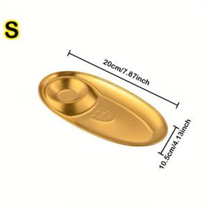 TEMU 1/2개 304 스테인레스 스틸 세라믹 분할 저녁 식사 접시, 소스 접시 포함, 두 개의 구획이 있는 듀얼 컴파트먼트 서비스 접시, 만두, 식기 세척기 안전, 가정용 주방, 레스토랑, 피크닉, 캠핑에 이상적