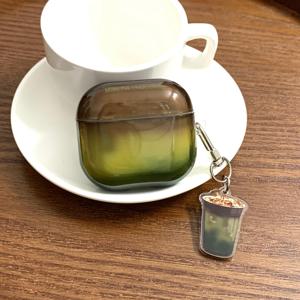 TEMU 레트로 그라데이션 브라운 그린+ 매달린 펜던트 헤드폰 케이스, 애플 에어팟 프로 2 케이스/에어팟 프로 케이스/에어팟 4 케이스/에어팟 3 케이스/에어팟 2 케이스용 패션 여성용 헤드폰 케이스/심플 헤드폰 케이스