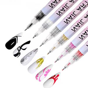 TEMU 6pcs 네일 아트 마커 펜 세트 - 6가지 색상 (빨강, 노랑, 녹색, 파랑, 검정, 흰색) 미니어처, 살롱급 세부 및 3D 디자인을 위한 미세한 끝, 빠른 건조 레진 펜으로 네일 아트를 위한 네일 아트 용품, 세련된 펜 디자인, 내구성 있는 펜 구조