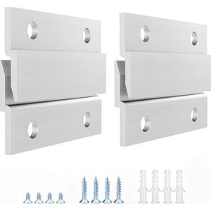 TEMU Z형 인터락킹 브라켓이 있는 헤비듀티 알루미늄 프렌치 클리트 그림걸이 키트, 플러시-마운트 하드웨어 (못/나사 포함) - 대형/소형 예술품, 거울, 캐비닛, 화이트보드 패널용 조절 가능한 벽부착 시스템 - 쉬운 설치, 디자인, 목재/금속/유리 표면 호환