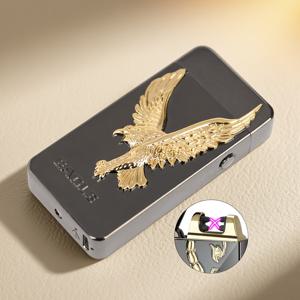 TEMU 1개 USB 충전식 방풍 플라즈마 라이터 - 3D 독수리 & 전갈 디자인, 듀얼 아크 무화염 점화, 220mAh 배터리, 캠핑/바비큐/캔들용 컴팩트 금속/플라스틱 전자 라이터, 실내외 사용 가능, 방풍 기능, 재충전 가능한 전자 라이터