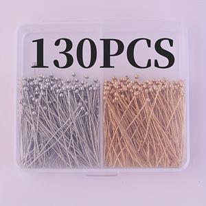 TEMU 260개 / 35mm 박스형 볼 헤드 핀, DIY 비즈용 구리 원형 핀, 이중 컬러 세트, 유연하고 절단 가능, 펜던트 제작, 팔찌, 목걸이, 귀걸이, 머리 액세서리, 지갑 장식, 보석 공예, 내구성 및 다목적, 수제 오너먼트 펜던트, 연결 핀, 공예 재료