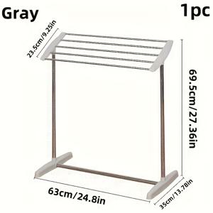 TEMU 새로운 스테인레스 스틸 옷 건조대 - 독립형, 설치가 쉬움, 공간 절약형 디자인, 수건, 양말, 이불에 적합 - 실내/실외 사용, 컴팩트한 저장 | 내구성 있는 주최자, 건조대, 네 сез션 유니버설, 완벽한 선물, 건조대