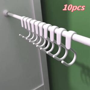 TEMU 10개 흰색 플라스틱 S형 후크 - 주방, 욕실, 옷장 및 정원용 중량 다기능 매달리기 솔루션 - 옷, 수건, 도구에 대한 공간 절약형 보관 상자, 쉬운 설치 및 내구성 있는 디자인, 주방 정리 및 보관, 문 위 후크