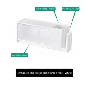TEMU 일본 노-포크 먼지 방지 치실 홀더, 치약 홀더 포함, 5개의 치실과 면도기 수용, 걸이형 입안 세척 컵, 순백색 또는 투명 회색으로 제공, 24시간 사용 가능, 15개의 축제에 적합한 선물