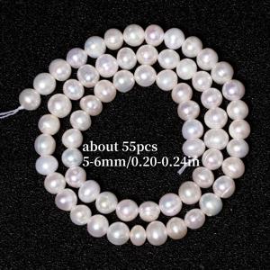 TEMU 55개 TTUIJI 5-6mm 화이트 펄 - 라운드 & 오벌 광택 비즈, 주얼리 만들기, 웨딩 데코, 팔찌, 목걸이, 귀걸이용 - 고품질 내구성 진주 DIY 공예 및 우아한 액세서리, 장식품 제작용