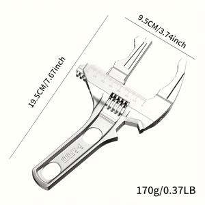 TEMU 1개 조절 가능한 렌치 조절 가능한 렌치 조절 가능한 렌치 알루미늄 합금 다기능 수리 도구 짧은 손잡이 좁은 공간 디자인 초대형 개방 아크와 이빨 정밀 레이저 조각 파이프 설치 도구 자동차 수리 렌치 미끄럼 방지 내구성 하드웨어 도구