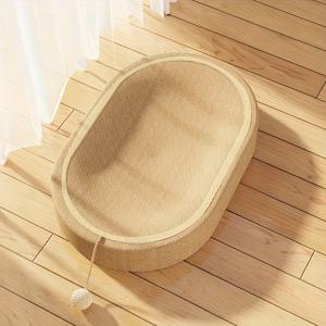 TEMU 튼튼한 타원형 고양이 스크래쳐 포스트 - 내구성 있는 시살 로프, 털빠짐 없는 플리스 안감, 인터랙티브 볼 장난감 포함, 건강한 긁기 활동, 겨울철 즐거움, 고양이 애호가를 위한 완벽한 선물, 6가지 휴일 선물용, 직조 디자인, 오래가는 소재