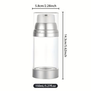 TEMU 1개 유메이 순간 진공 리필 가능 프레스 병 - 100ml/120ml/150.51oz/4.22oz/5.27oz 누수 방지 ABS 빈 펌프 디스펜서, 로션, 클렌저, 샤워 젤, 샴푸 등용 - 투명한 화이트 캡, 여행 친화적 디자인, 슬림한 펌프 병, 투명 용기