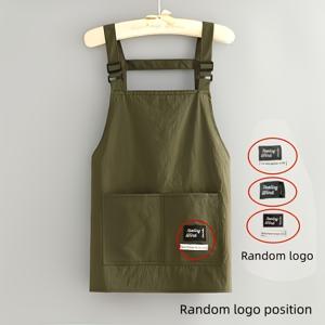 TEMU 군 녹색 아파론, 조절 가능한 스트랩이 있는 남녀 공용 아파론, 큰 포켓, 그림/레스토랑/정원/주방/카페/식품 서비스에 적합, 주방/서비스 손목 아파론, 모든 네 계절에 사용 가능
