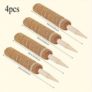 TEMU 4개 세트 강력한 등반식 식물 지지대 - 구부러지는 줄기, DIY 실내/야외 덩굴용 트렐리스 브래킷, 장미·아이비용 견고한 구조, 공간 절약형 정원 및 홈 플랜팅 시스템, 자연스러운 질감 표면의 아늑한 인테리어 소품