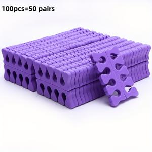 TEMU 100개 부드러운 폼 발가락 & 손가락 분리기 - 저자극성, 미끄럼 방지 그립, 네일 케어 및 페디큐어용 - 민감한 피부에 적합, 연한 베이지색, 네일 및 홈케어용 (100개입), 저자극 소재