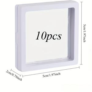 TEMU 10개 부유형 박스 부유형 프레임 디스플레이 스탠드 보석 전시함 5 x 5 x 2cm (약 2 x2 x0.8인치), 반지, 목걸이, 팔찌, 귀걸이, 메달, 조개, 보석 보관 및 전시용, 귀걸이 정리함,목걸이 홀더,모던 쇼케이스,컴팩트 스토리지,소형 보관함,디스플레이 랙,공예 애호가,보석 판매자|링귀걸이|은목걸이|반지사이즈