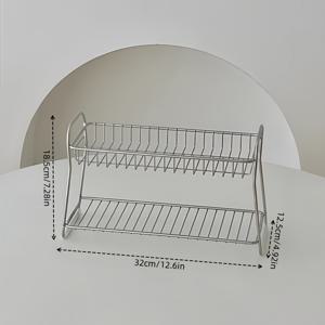 TEMU 파리다바이오 헤비듀티 카본 스틸 정리대 - 조립 불필요, 공간 절약형 2단 선반 (주방, 욕실, 화장대용) - 현대적인 광택 마감, 양념통·컵·화장품 보관 가능 - 소형 공간에 적합한 미니멀 디자인, 견고한 구조, 아파트 생활용 랙