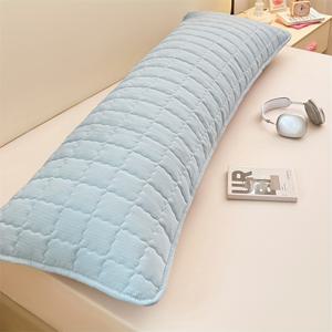 TEMU 1개 소프트 핑크 퀼트 롱 베개커버 48x180cm - 울트라 소프트 라이트 베이지 친화적 원단, 부드럽고 통기성 좋음, 세탁기 사용 가능, 침실, 소파 또는 사무실 낮잠에 완벽