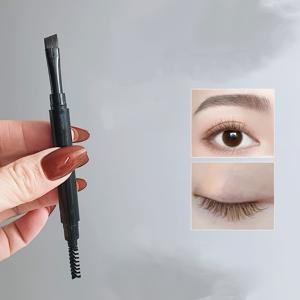 TEMU NO256PCD 듀오 눈썹 브러시 & 스풀 - 나일론 솔, ABS 플라스틱 핸들, 알코올 프리, 모든 라이트 베이지 타입을 위한 정밀한 각도 눈썹 디파인더, 얼굴 메이크업 브러쉬 | 각도 눈썹 도구 | 내구성 있는 메이크업 브러시