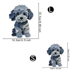 TEMU 2개 귀여운 강아지 열전달 비닐 스티커 - 감동적인 눈빛과 푹신한 귀, 옷, 가방, 베개, 반려견 의류용 - DIY 공예 및 선물에 완벽, 쉬운 적용 데칼, 홈 데코, 재미있는 장식, 매끄러운 마감, 다림질 패치, 애호가를 위한 선물