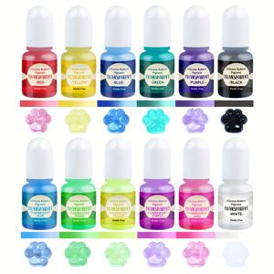 TEMU 334# 12색 실리콘 고농도 컬러 페이스트 세트 - 실리카 젤, 스퀴시 & 실리콘 몰드용 주얼리 캐스팅 도구 (5ml x 12)