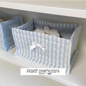 TEMU 새로운 사각 귀여운 핸드메이드 인스타 스타일 데스크탑 잡동사니 보관 바구니, 접이식 다용도 직사각형 수납 바스켓, 사무실/욕실/주방용 대형 화장품 정리함, 문구류/간식/데스크탑 수납 바구니, 선반 바스켓|욕실선반|화장품정리함|정리함