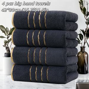 TEMU 4개 대형 42x80cm/16.5x31.5인치 골든 코랄 플리스 타월 - 초흡수, 빠른 건조, 부드럽고 편안한 마이크로화이버, 욕실, 샤워, 호텔, 헬스용 다색 옵션 - 크리스마스 및 휴일 사용에 이상적, 호텔 편의품, 우아한 디자인의 타월, 퀵드리 원단, 세면도구