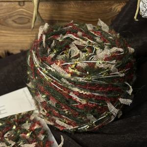 TEMU 보우스파크 핸드메이드 뜨개질 실 - 빈티지 스타일 와이어형 필라멘트 (구리/레드/그린), DIY 스카프, 모자, 가방, 스웨터용 - 크리스마스, 할로윈, 파티 장식에 완벽한 50g/줄 (수제 공예실), 니팅, 러스틱 감성 실, 다목적 공예 재료