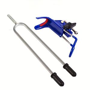 TEMU 블루 앤 블랙 낚시대 홀더 - 튼튼한 나일론과 스테인리스 스틸, 미끄럼 방지 실리콘, 텔레스코픽 모양, 안전한 그립 - 호수, 강, 해안 낚시에 완벽, 두꺼운 나일론, 지상 낚시대 스탠드 확장 베이스 포함, 낚시 장비, 낚시 장면