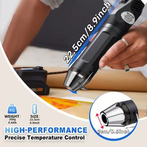 TEMU 300W 미니 히트건, 220V/230V, 유럽형 플러그, 배터리 없음, 디스플레이 없음, 조립 불필요, 에폭시 수지, DIY 아크릴 레진 컵, 유리 컵, 엠보싱 수축 포장, 페인트 건조 공예, 휴대폰 수리용 열 도구, 컴팩트 히트건
