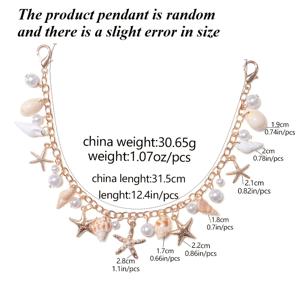 TEMU 2개 여름 해변 조개 가방 체인, 해양 별과 조개 펜던트, 골든 해양 별, 조개와 진주 장식, 조절 가능한 체인 링크 디자인, 해변 휴가 및 파티에 완벽, 여성 선물, 조개 액세서리, 해변 액세서리, DIY 지갑 만들기 용품