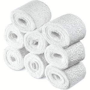 TEMU 8롤 화이트 플라스터 거즈 - 고밀도 유연하고 내구성 있는 플라스터 붕대, 조각, 마스크 만들기, 점토 및 레진 아트 프로젝트용 - 부드러운 롤링 질감, 오래 지속되는 DIY 공예, 바디 스컬프처, 몰드용 재료 - , 교사, 학생에게 이상적 - 다양한 크기 제공 - 세부 작업에 쉽게 자르고 모양 잡기 - 예술적 공예 및 창의적 프로젝트에 완벽