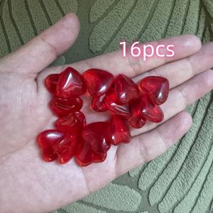 TEMU 16개 레드 하트 모양 유리 장식 비즈, 20x20mm – DIY 주얼리 만들기, 키체인, 팔찌, 목걸이, 핸드폰 참, 가방 액세서리, 네일 아트 등에 완벽 – 가족과 친구를 위한 이상적인 선물