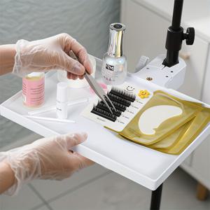 TEMU 1개 전문가용 속눈썹 연장 트레이 홀더 - 대형 안정 베이스, 플립탑 디자인, 뷰티 살롱 정리함 (8.85x6.49인치) - 내구성 ABS 소재, 쉬운 청소, 컴팩트 설계, 고품질 보관, 홈 매니큐어 세팅