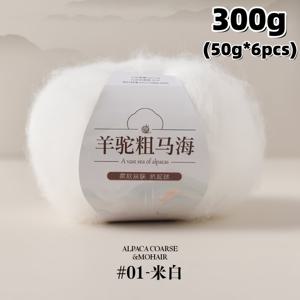 TEMU 6개 묶음 고급스러운 부드러움의 알파카 모헤어 두꺼운 실 - 300g/말, 18가지 생생한 색상 (밝은 핑크, 카키, , 레몬, 오렌지-레드 등) DIY 뜨개질 & 크로셰용 - 스웨터, 스카프, 모자, 담요 - 내구성 있는 라이트 베이지 친화적 럭셔리 실, 포근한 질감, 매끄러운 질감, 공예 애호가|스카프|뜨개실