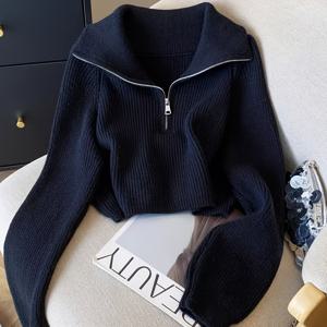 TEMU 여성용 우아한 하프 지퍼 가디건 - 부드럽고 신축성 있는 원단, 루즈핏 긴소매, 단색, 캐주얼 & 포멀 웨어, 가을/겨울 필수템, 캐주얼 시크 스타일, |우아한 가디건|신축성 있는 원단 가디건, 가디건 스웨터, 여름원피스, 우아한 여성의류, 여성 블라우스, 가을원피스, 원피스 가을 여성, 롱티