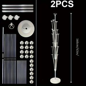 TEMU 2개 세트 63인치 풍선 스탠드 – 내구성 PP 베이스 & 물기반 받침대, 간편 조립, 재사용 가능, 웨딩, 졸업식, 홈 가든 장식, 할로윈, 크리스마스에 완벽, 정원 파티,웨딩 데코,재사용 가능한 장식,축제 디스플레이,고품질 스탠드,경량 구조,풍선 홀더,축하 액세서리,홈 데코레이터,DIY 애호가