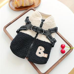 TEMU 1개 블랙 & 화이트 컬러-블록 강아지 조끼, 플리스 안감 - 작은 견종용 따뜻한 겨울코트, 조절 가능한 지퍼와 버클 칼라, 포메라니언, 치와와, 시츄를 위한 편안한 야외복 (가을, 겨울, 봄), 사계절 애완동물웨어, 세련된 펫옷, 부드러운 반려동물의류, 치와와 의상, 포메라니언 액세서리