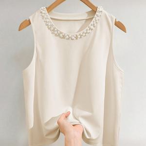 TEMU 여성용 우아한 민소매 블라우스 - 베이지/라이트 브라운 - 일상 및 정장용 시크 탑 - 사계절 레이어링 필수품 - 여성 패션 탑, 다재다능한 워드로브 스타일링, 세련된 디자인, 섬세한 디테일, 스타일리시 탑, 오피스 의상