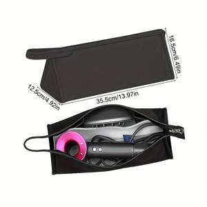 TEMU 다이슨 헤어 드라이어 & 컬링 아이언 정리 케이스 - 경량 여행용 보관 가방, 인체공학적 손잡이, 내구성 있는 합성 소재, 액세서리 다수 수납공간, 휴대용 디자인, 홈 & 여행용, 슬림한 액세서리 홀더, 안전한 지퍼 클로저