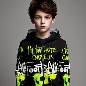 TEMU 남아용 3D 프린트 후드 집업 가디건 (축구 & 레터 그래픽) - & 그린 캐주얼 스포츠 재킷, 긴소매, 레귤러 핏, 봄/가을 야외 활동복, 봄 가을 의류, 트렌디한 청소년 패션