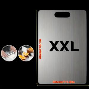 TEMU 1개 스테인리스 스틸 도마 - 내구성 & 휴대성, 과일, 채소, 고기용 - 식품 등급 주방 도마, 세척 쉬움, 범용 호환, 가정 및 캠핑 주방에 이상적