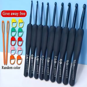 TEMU 9개 블루 크로셰 훅 세트, 스테인리스 소프트 핸들 크로셰 훅, 아미구루미, 뜨개질, 초보자용, 사계절용, 공예 필수품, 수제 액세서리, 스타일리시한 크로셰 도구, 인체공학적 디자인, 고품질 훅, 매끄러운 마감, 뜨개질 액세서리, 공예 후크, DIY 애호가, 뜨개질 애호가를 위한