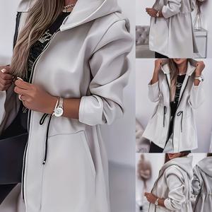 TEMU 새로운 가을 겨울 후드 여성 트렌치코트, 허리 슬림 미디엄 캐주얼 아우터, 가을 패션,일상 재킷,후드 코트,허리 슬림 디자인,내구성 있는 소재,드라이클리닝 가능,스타일리시 후드티,여성용 코트,겨울 필수품,스트리트웨어 애호가