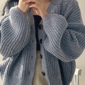 TEMU 여성용 우아한 V넥 가디건 - 루즈핏 긴소매 스웨터 코트, 버튼 앞면, 두꺼운 따뜻한 가을 & 겨울 재킷, 오피스, 파티, - 아시아풍 여성 의류, 가디건 스웨터, 파티 복장, 오피스룩, 여성 니트, 여성 상의, 가디건 여성, 긴소매 가디건, 가디건 오 coquine