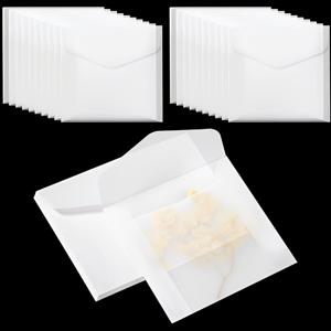TEMU 50개 화이트 반투명 봉투, 빈 직사각형, 4x4인치, 결혼식 초대장, 선물 포장, 카드, 추첨 티켓, 동전, 스탬프 수집용 크래프트 종이, 손잡이가 있는 투명 플라스틱 가방, 지퍼가 있는 투명 플라스틱 가방 대형, 투명 PVC 가방, 결혼식/레터/돈용 봉투